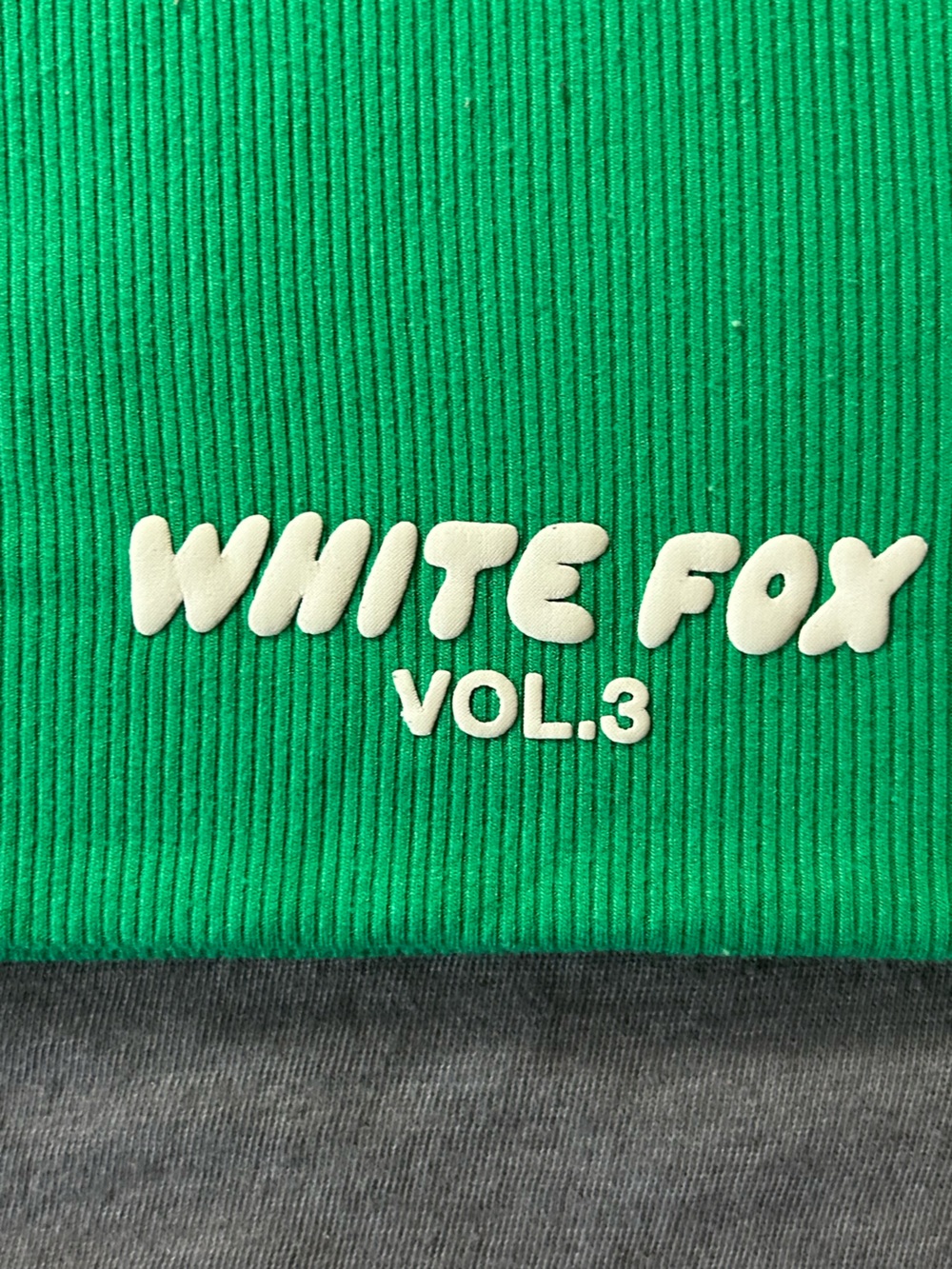 White Fox Boutique Emerald Ribbed Bike Shorts with White Logo